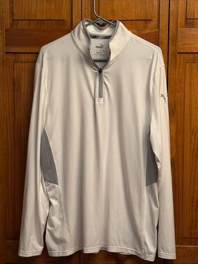 Puma White & Gray 1/4 Zip Performance Golf pullover size large NWOT